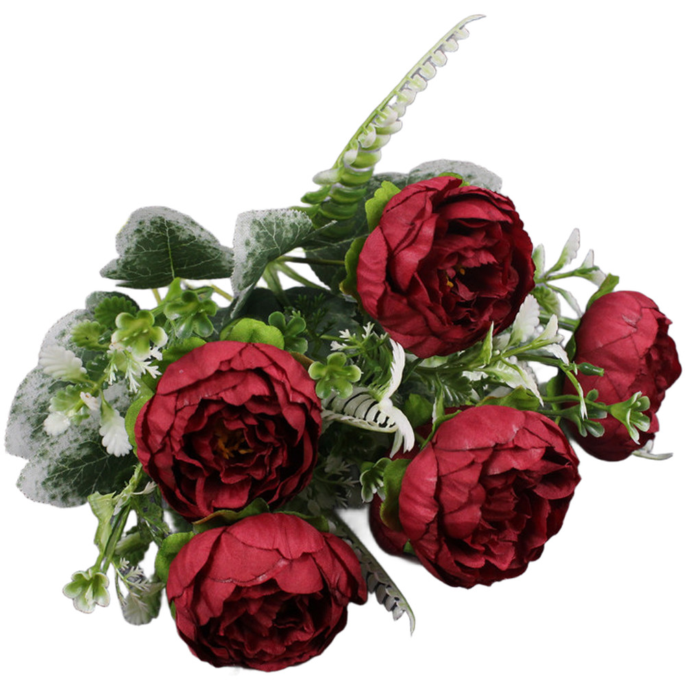 6 Head Silk Peony Bouquet Artificial Flowers For Wedding Home Decor Party New