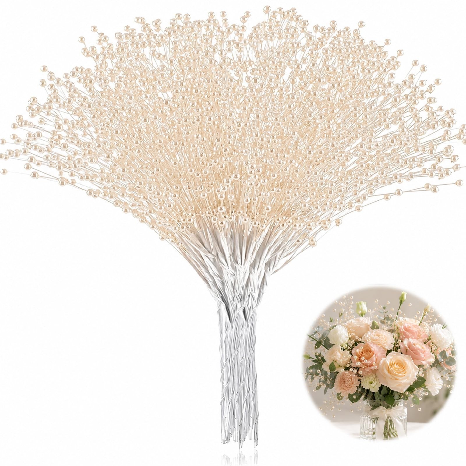 100Pcs Bridal Wedding Pearl Bouquet Party Decoration Pearl String Beaded Garl…