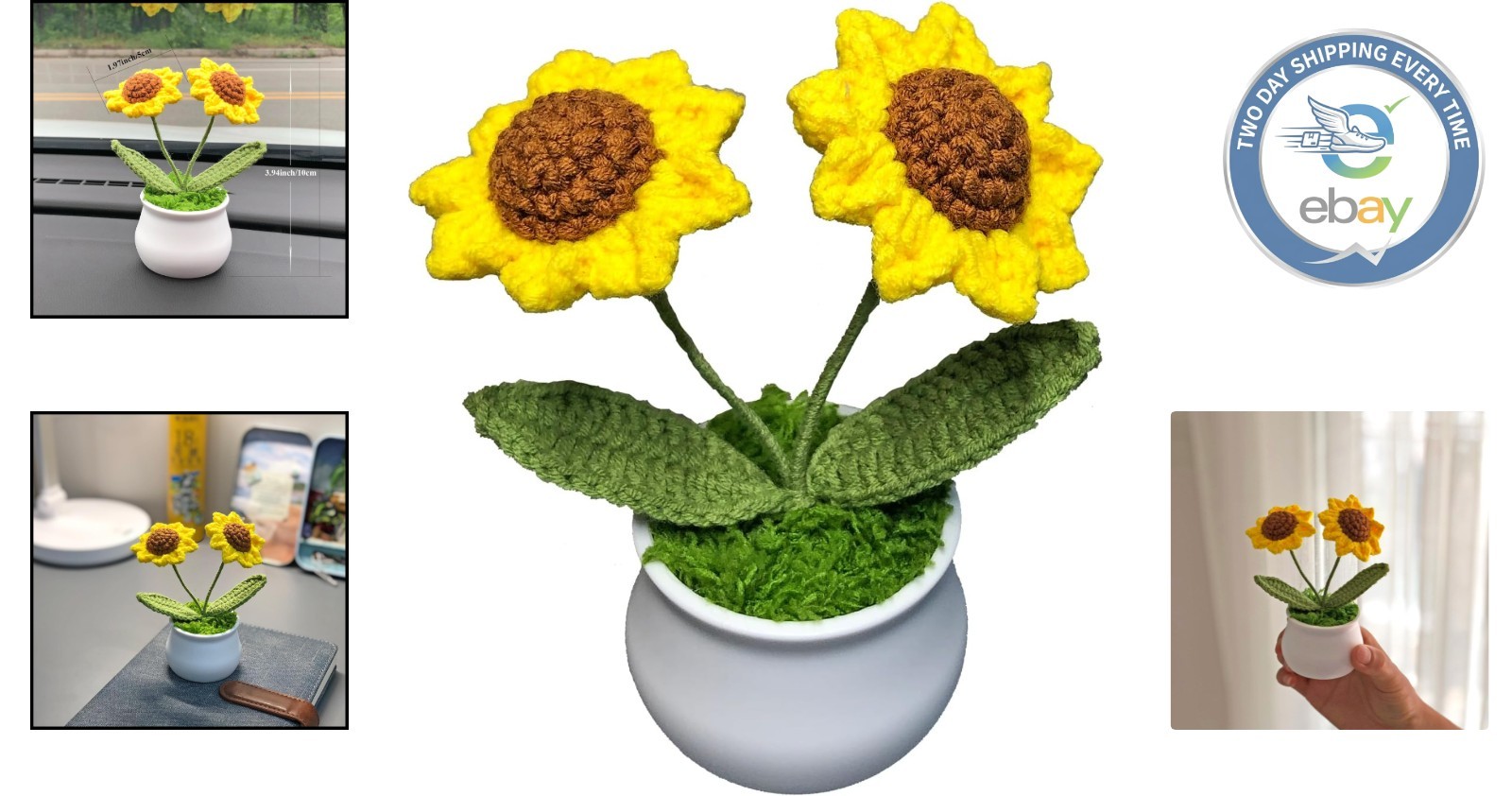 Realistic Handcrafted Sunflower Crochet Flower – A Thoughtful Gift Alternative