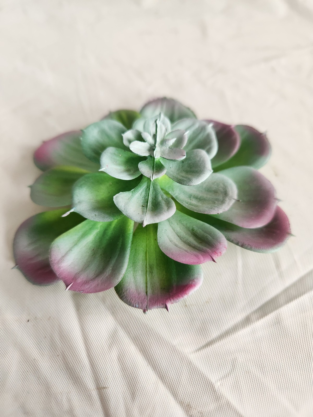 2 Artificial Succulent Rubber Flowers Floral Decor • Beautiful Sky Blue