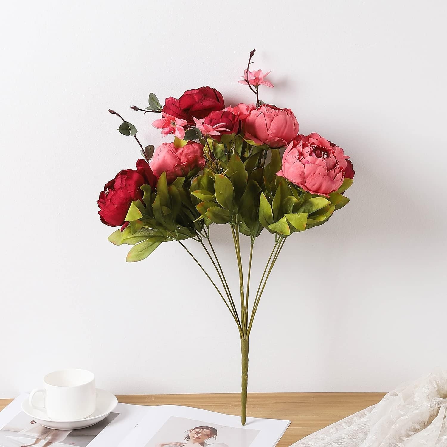 Vibrant Artificial Peony Bouquet – Perfect for Weddings & Custom Arrangements