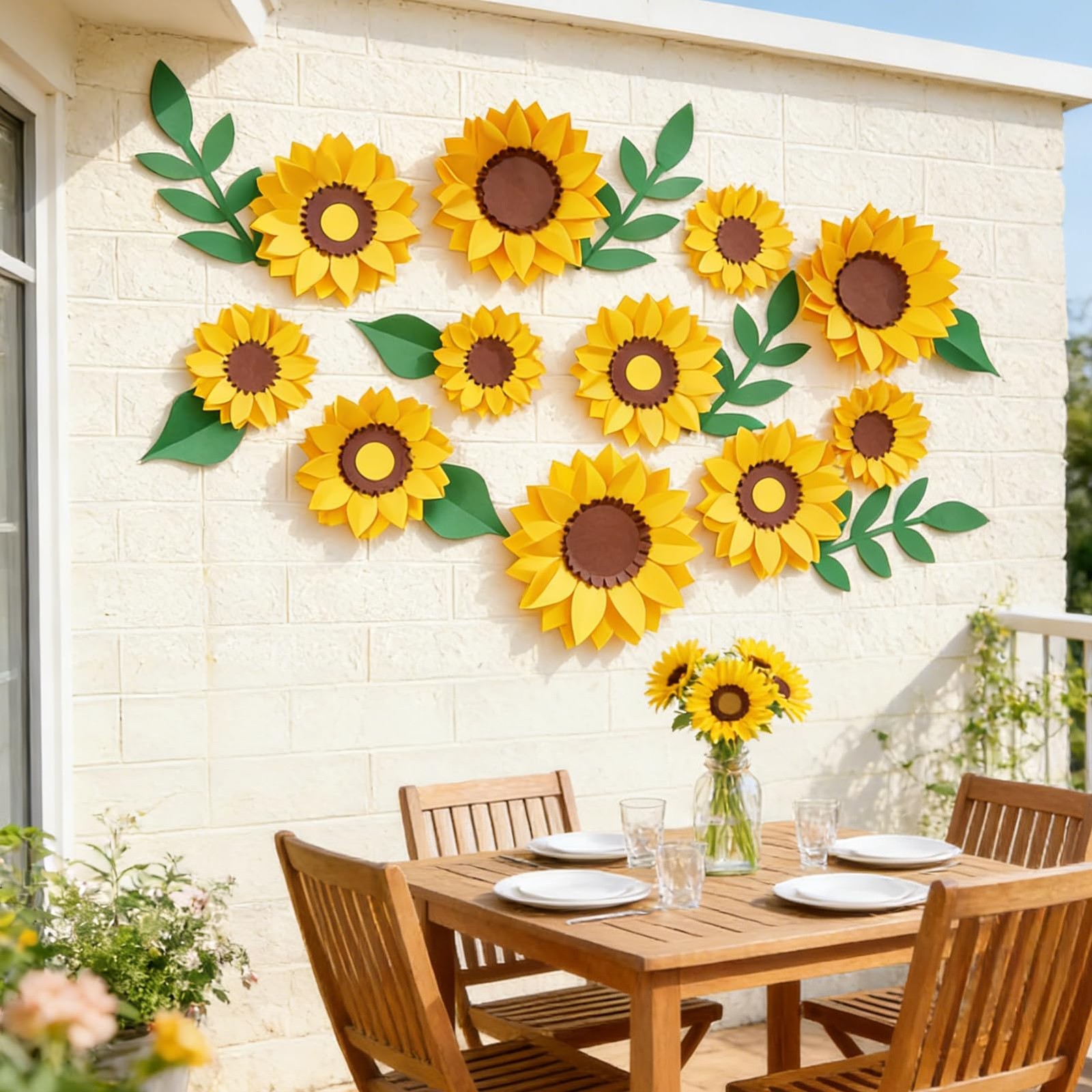Sunflower Paper Flower Decorations for Wall Giant Artificial Sunflowers Class…
