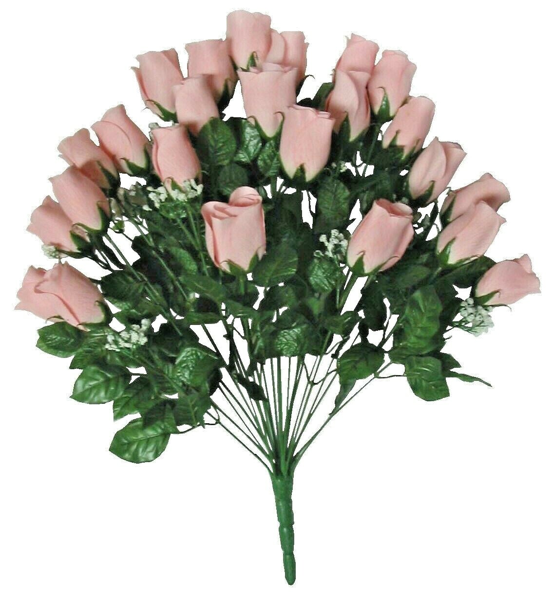 Pink 24-Rose Large Microfiber Silk Flower 22″ Bush Home Indoor Outdoor Decor USA