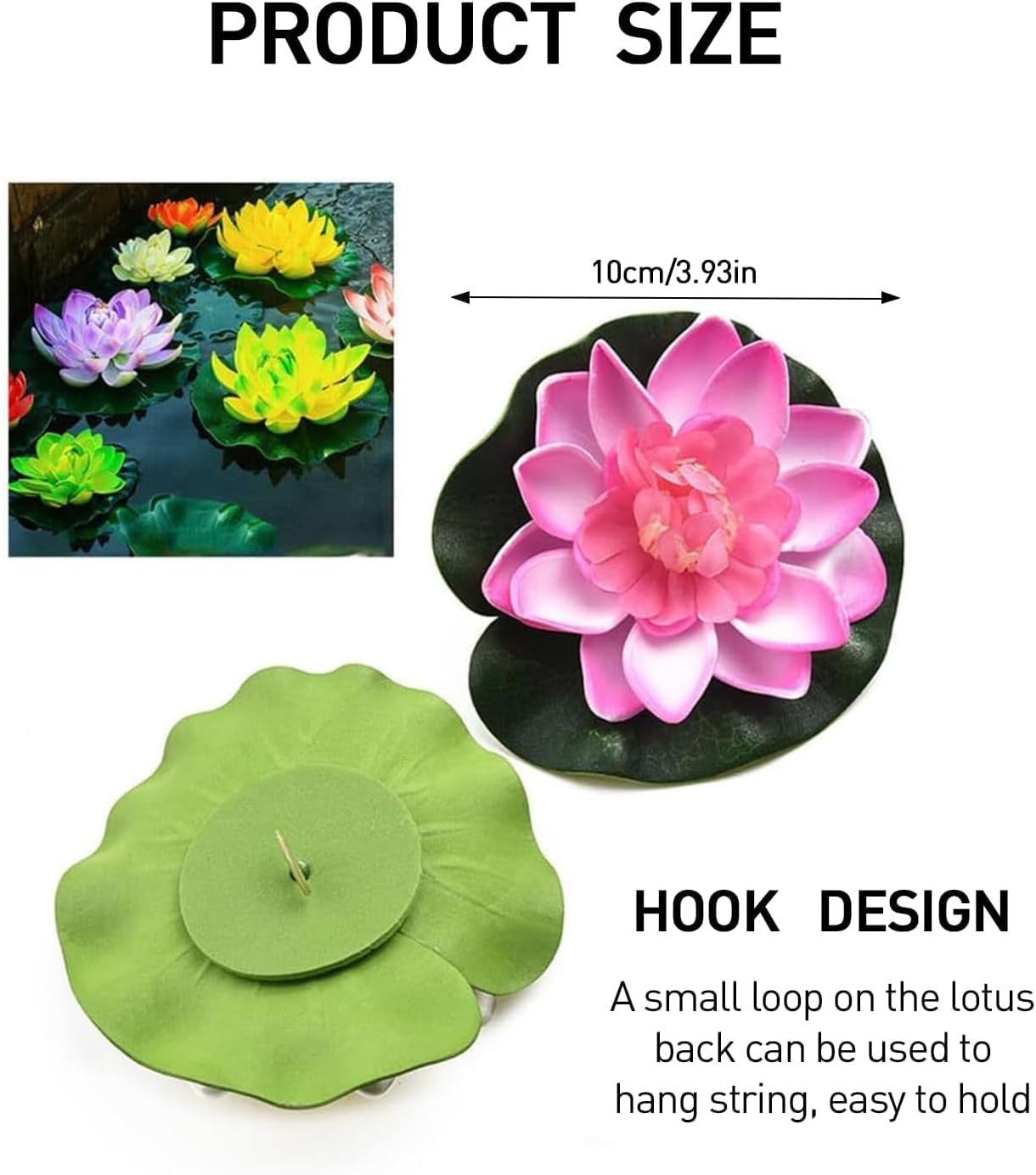Artificial Floating Foam Lotus Flower, Lily Pads for Lake, Artificial Pond Pl…