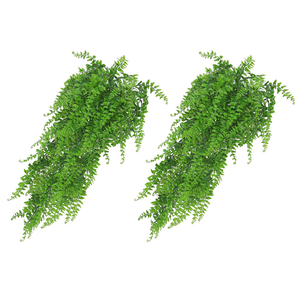 2 Pcs Simulated Rattan Green Plant Hanging Artificial Faux Plants Indoor