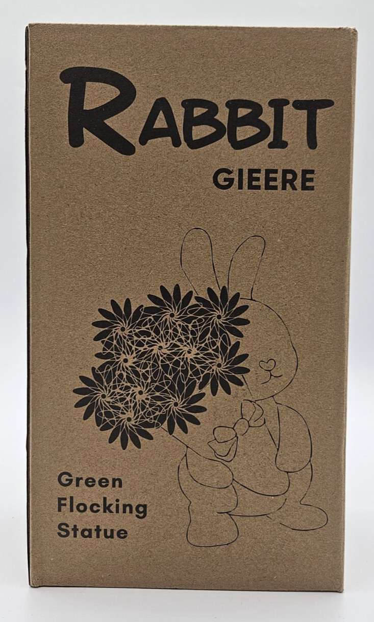 Rabbit Gieere Bunny Green Flocking Statue- R0151