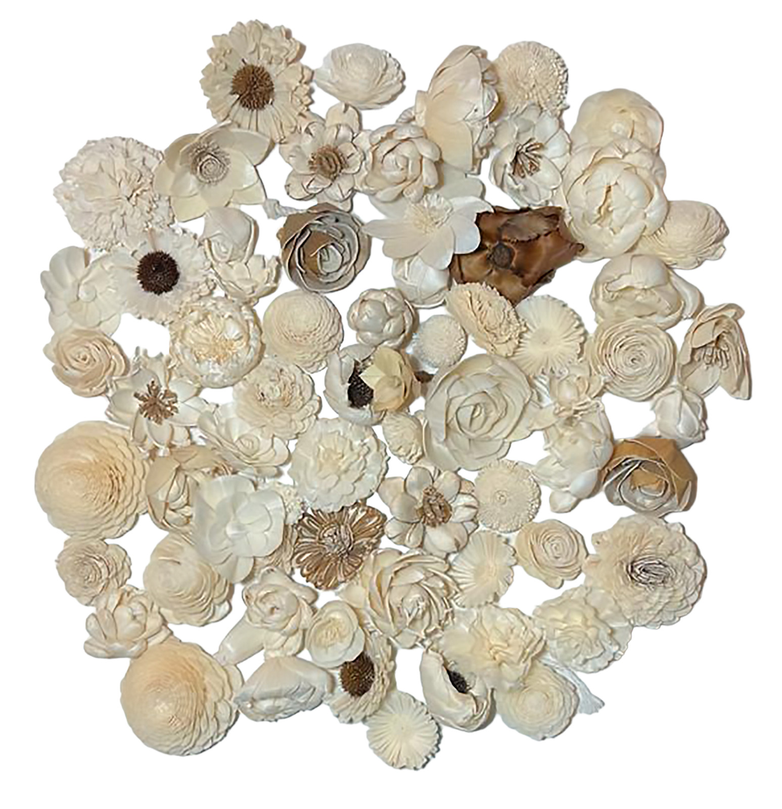 Wood Flowers Bouquet Multi Color Types Handmade with Stems DIY Easy Assemble(22)