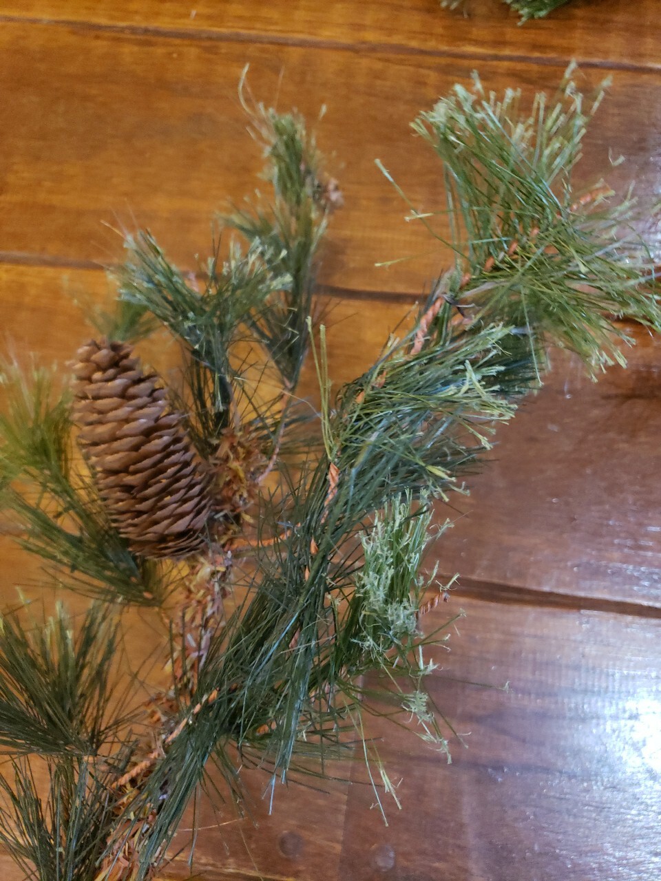 3 Realistic Green Pine Pinecone Wreath Christmas Filler Decor Branches 19″ PLUS