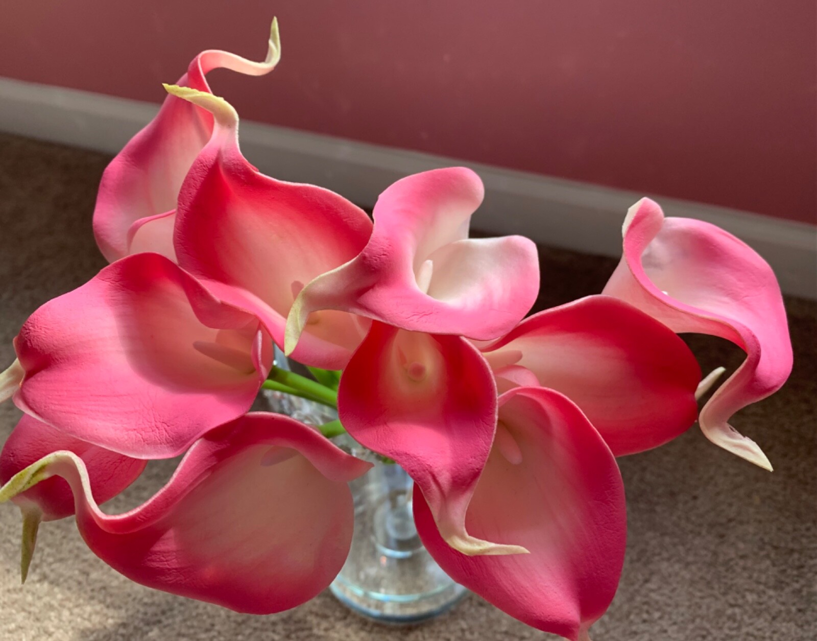  Artificial Flowers Calla Lilly 14 inches Latex  Bouquet Soft Pink – 10 pcs