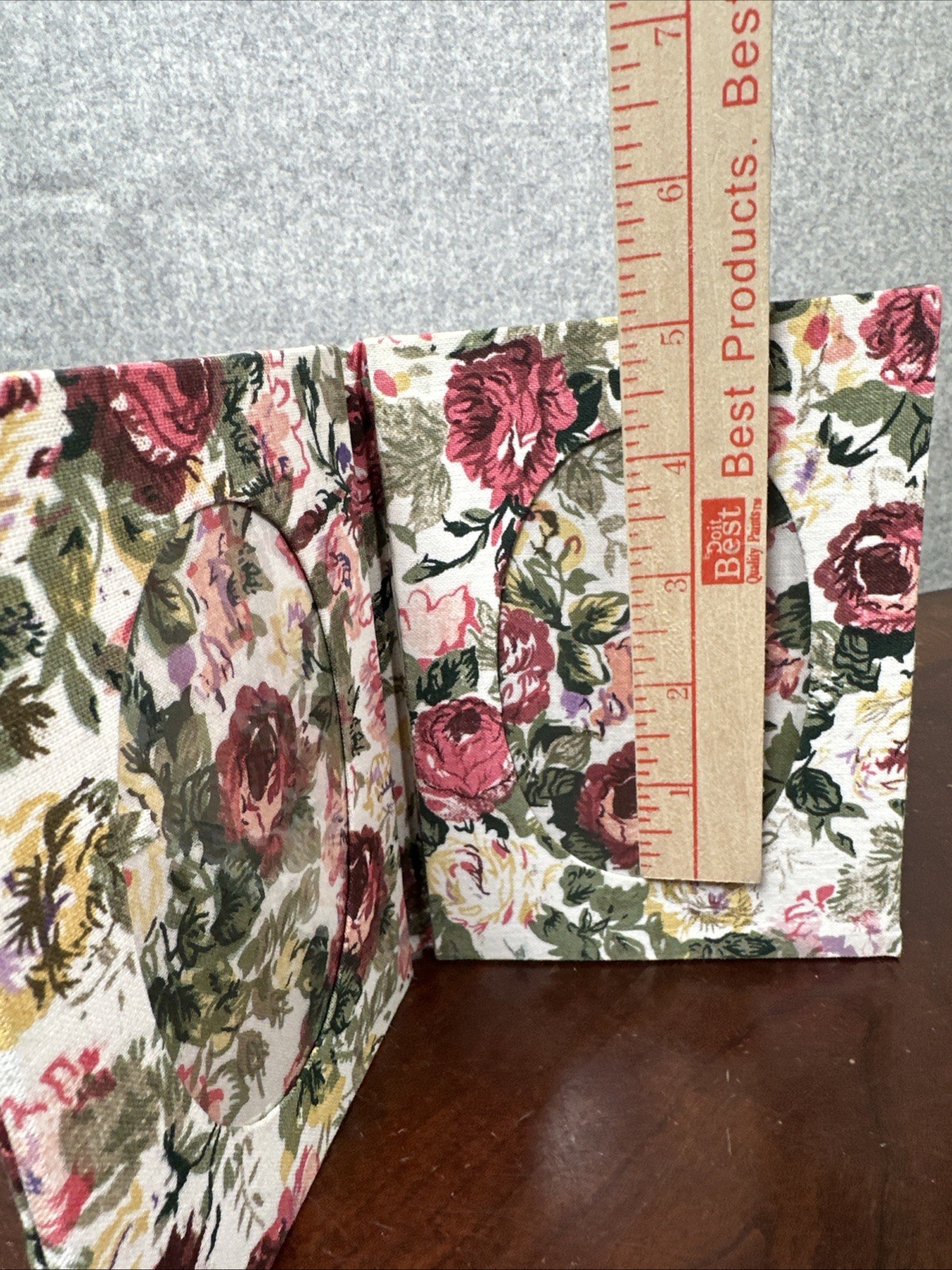 Vintage Floral Fabric Picture Frame Rose Print Cottage Core Granny
