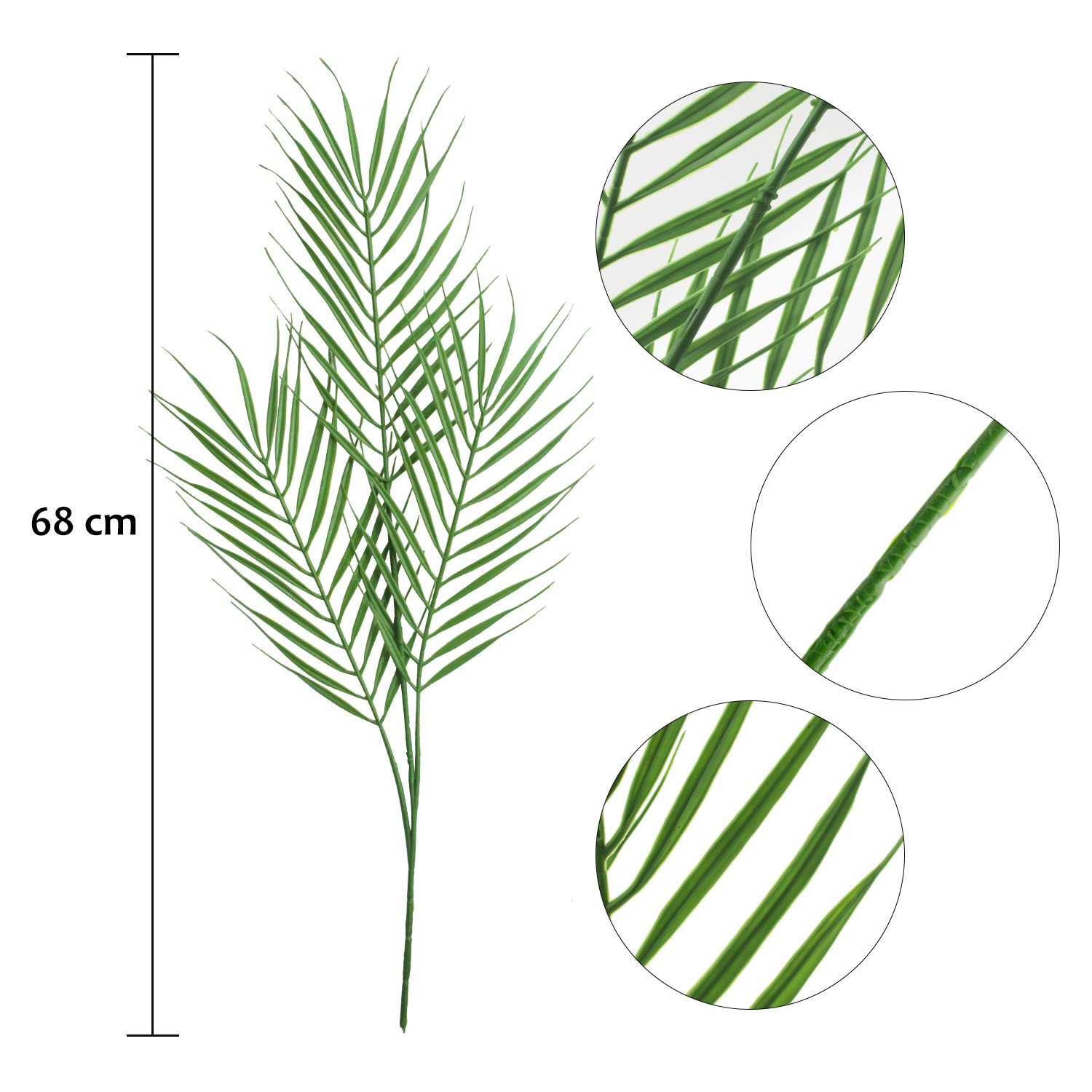 27″ Artificial Palm Leaves, 6 Pcs Large Faux Tropical Greenery | 18 branches for