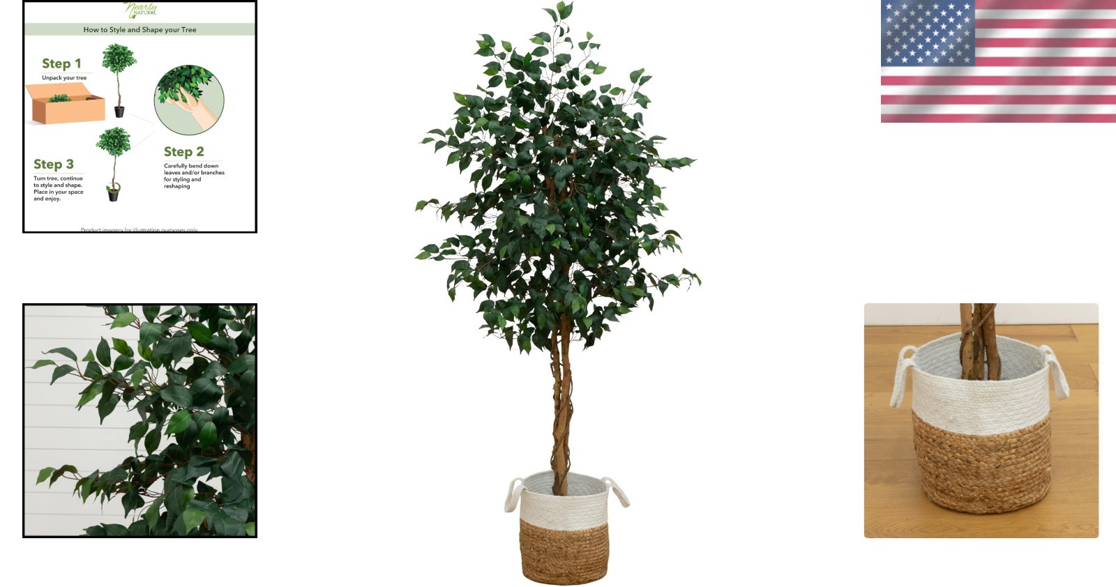 Maintenance-Free 6ft Ficus Tree in Natural Jute Planter – Perfect Indoor Accent