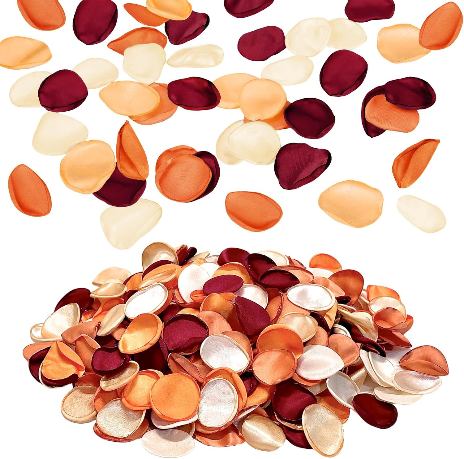 Emivery 300Pcs Artificial Flower Petals, Burnt Orange Fall Wedding Decor Silk Ro