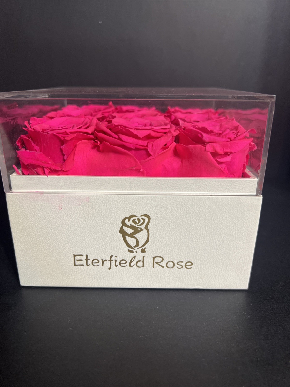 Real Forever Roses in White Box 16 Red Preserved Roses Can Last 3 Years