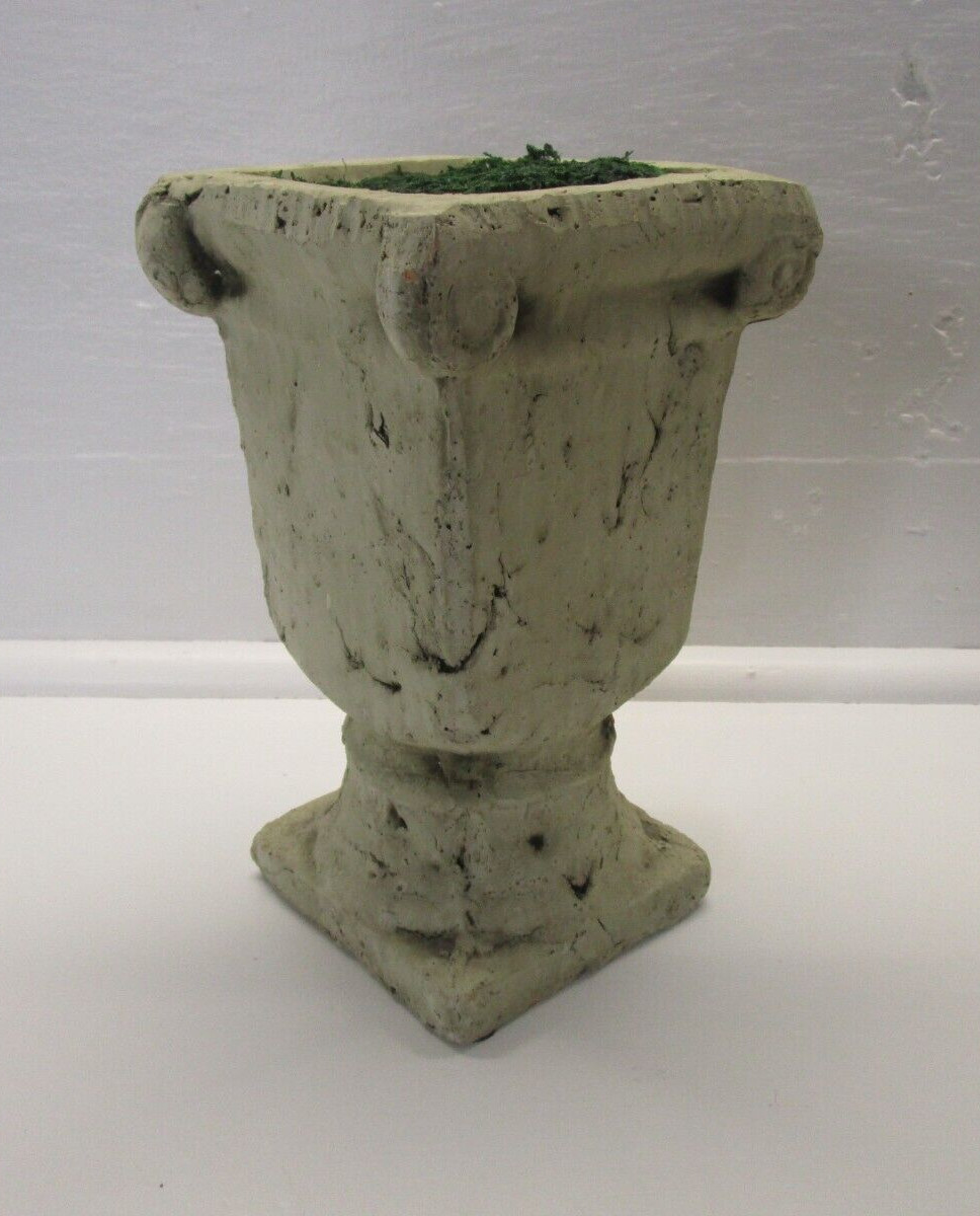 Amphora Vase Ceramic For Dry Flower Arrangements With Dry Sponge and Moss 8.5″