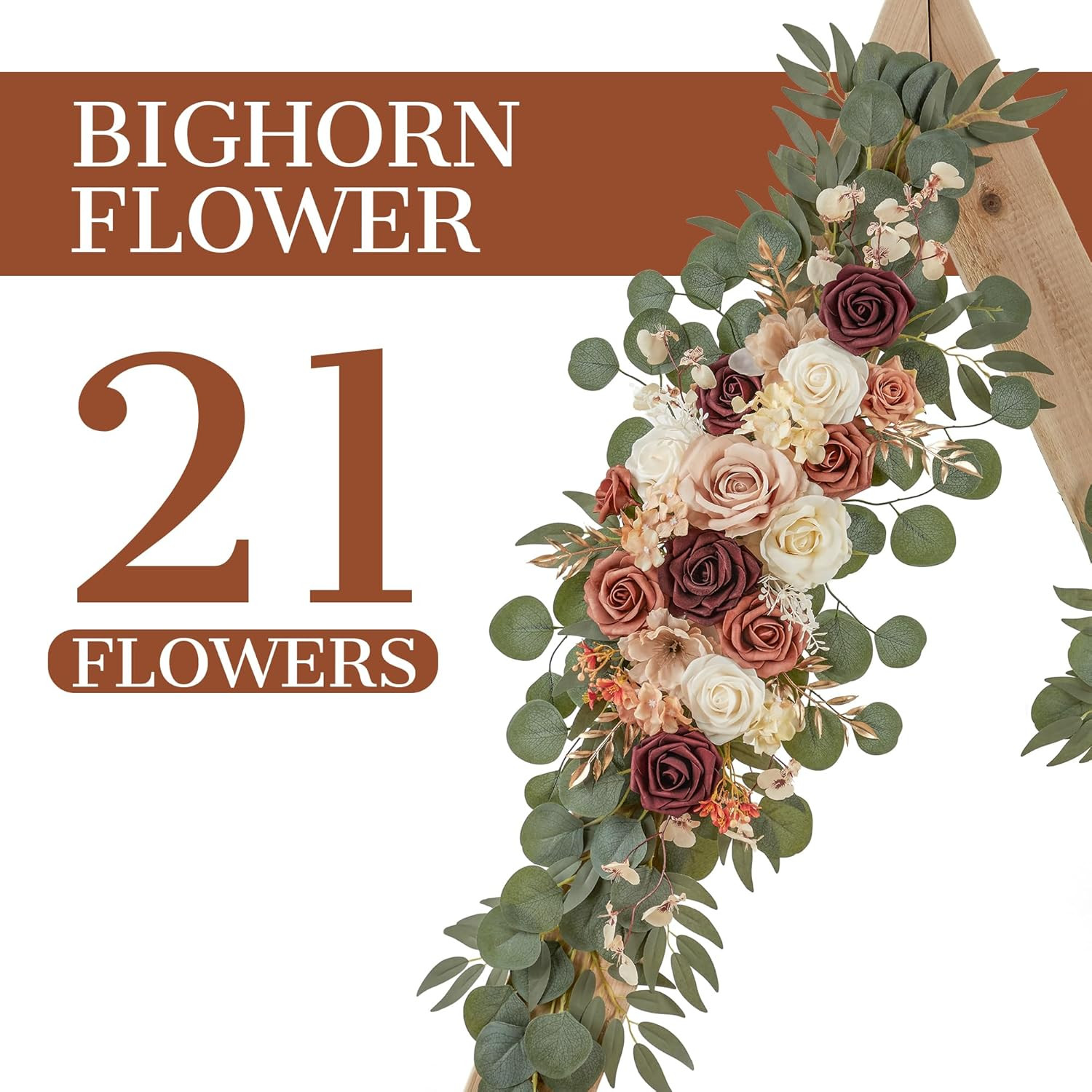 Terracotta & Champagne Floral Swag Set for Wedding Arch & Reception Decor