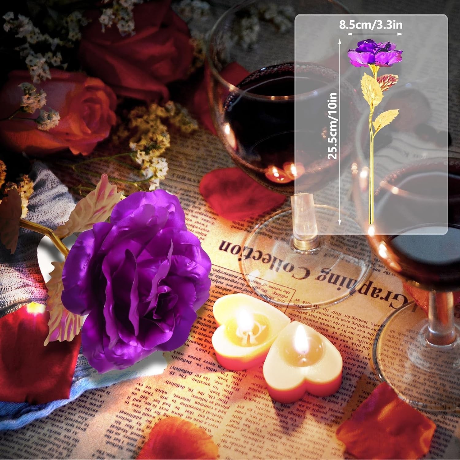 24K Gold Rose Gift with Luxurious Box – Perfect for Her on Special Occasions
