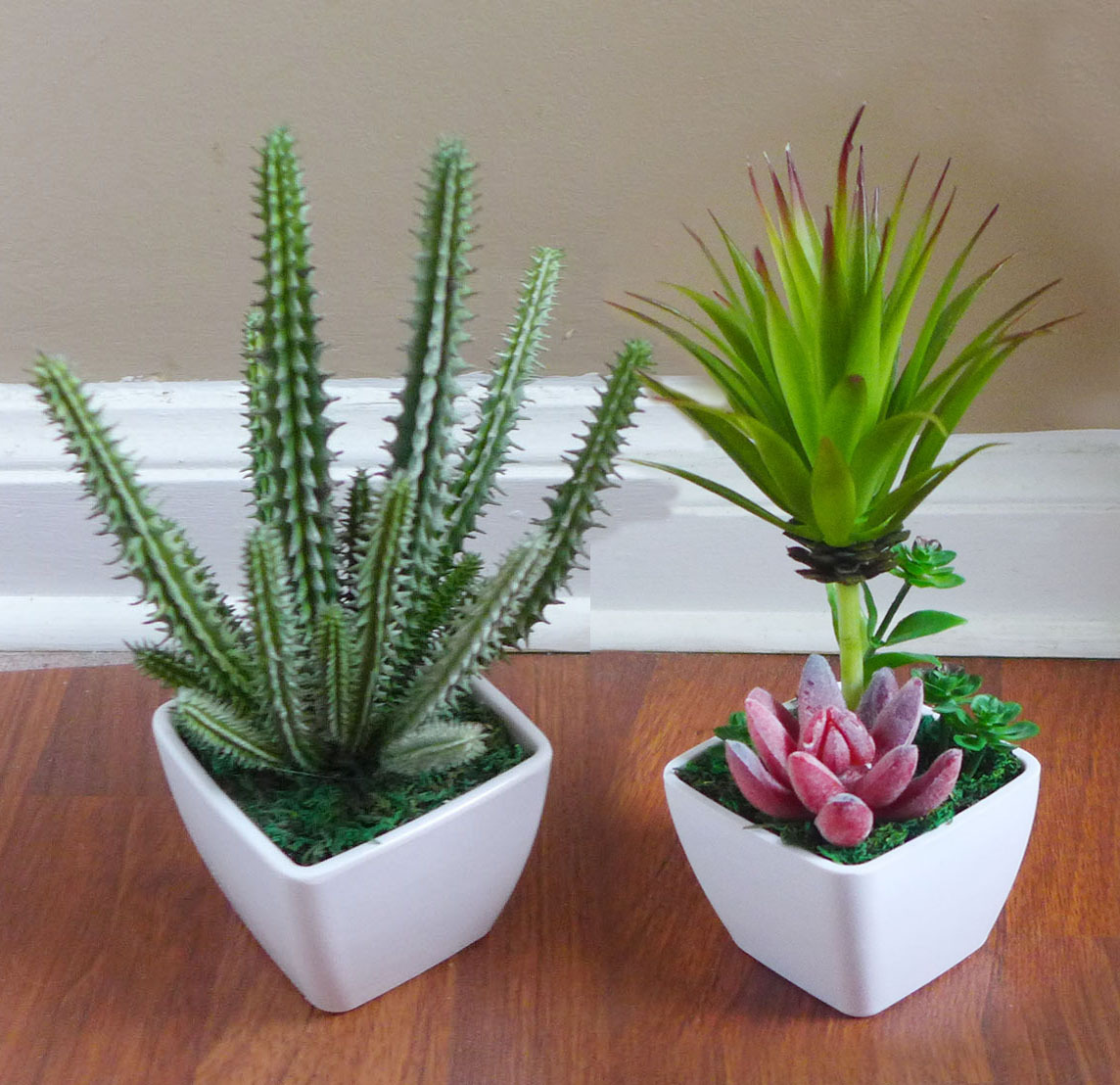 Cactus Potted Plastic Artificial Grass unkillable Succulents Plants With Pot