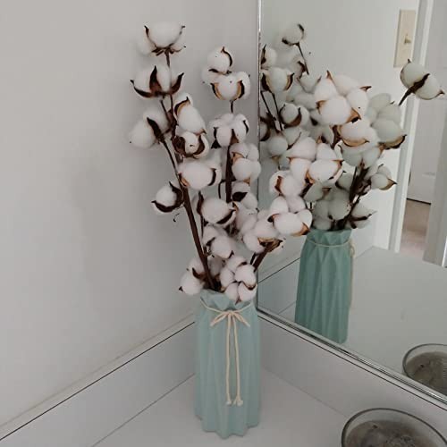 5 Pack Cotton Stems – 50pcs Cotton Flower Bolls, 20″ Natural Floral Branches for
