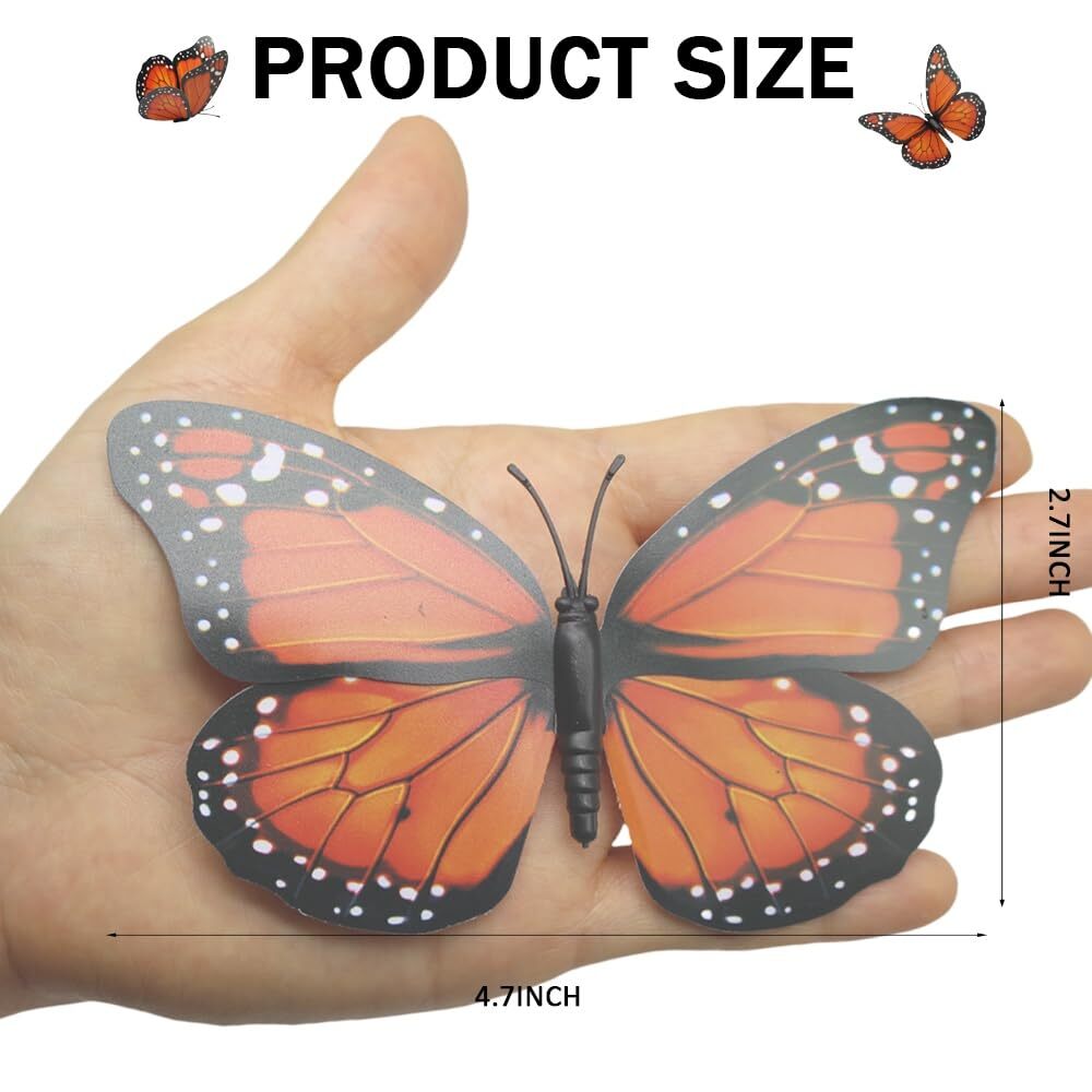 50 Pcs Monarch Butterfly Decor Artificial Butterflies for Bouquets Crafts