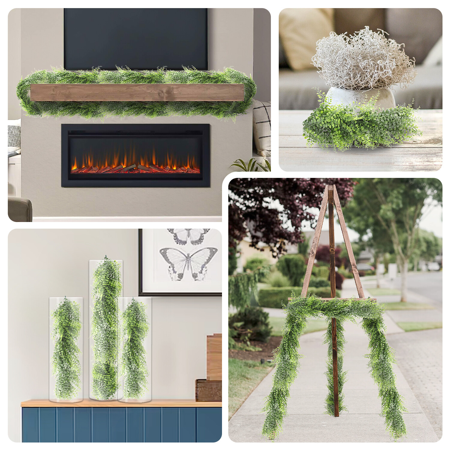 Artificial Vines Fern Leaves Garland Foliage Plants Trailing Flowers Home Decor
