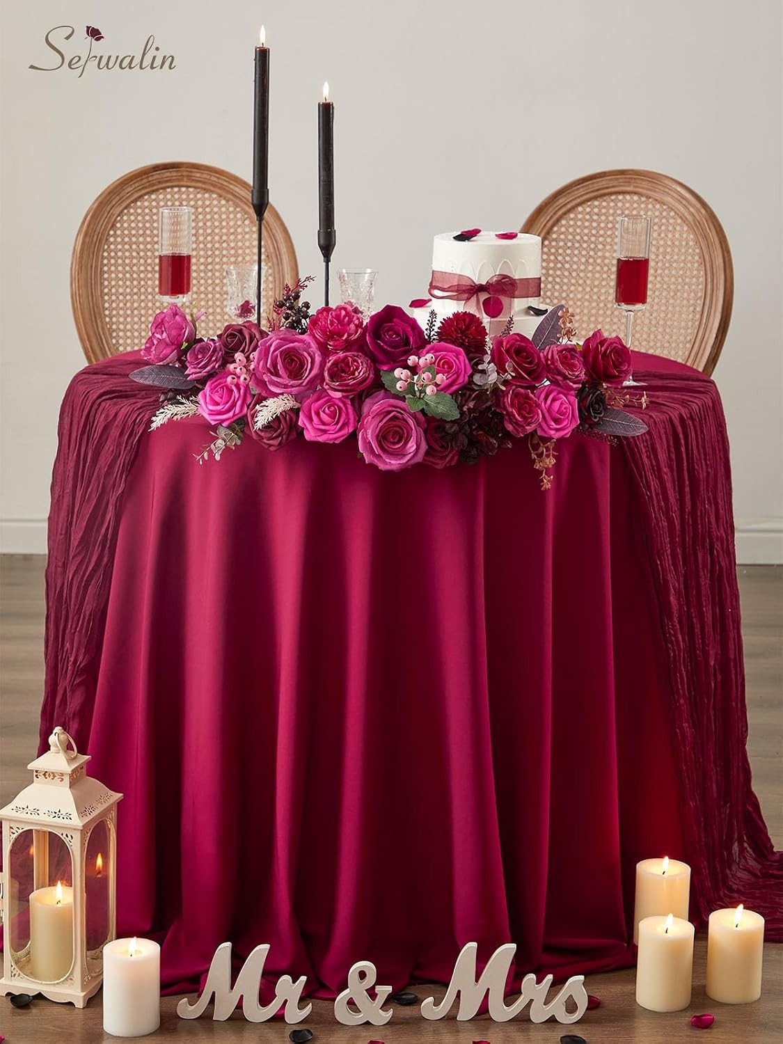 Artificial Flowers Dark Magenta Hot Pink Fake Wedding Flowers Silk Flowers Faux