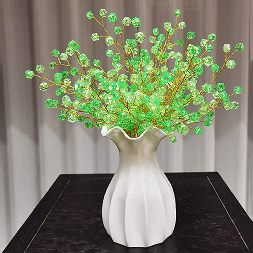 16PCS Crystal Artificial Flowers Bouquets Handmade Acrylic Flower Branches Fa…