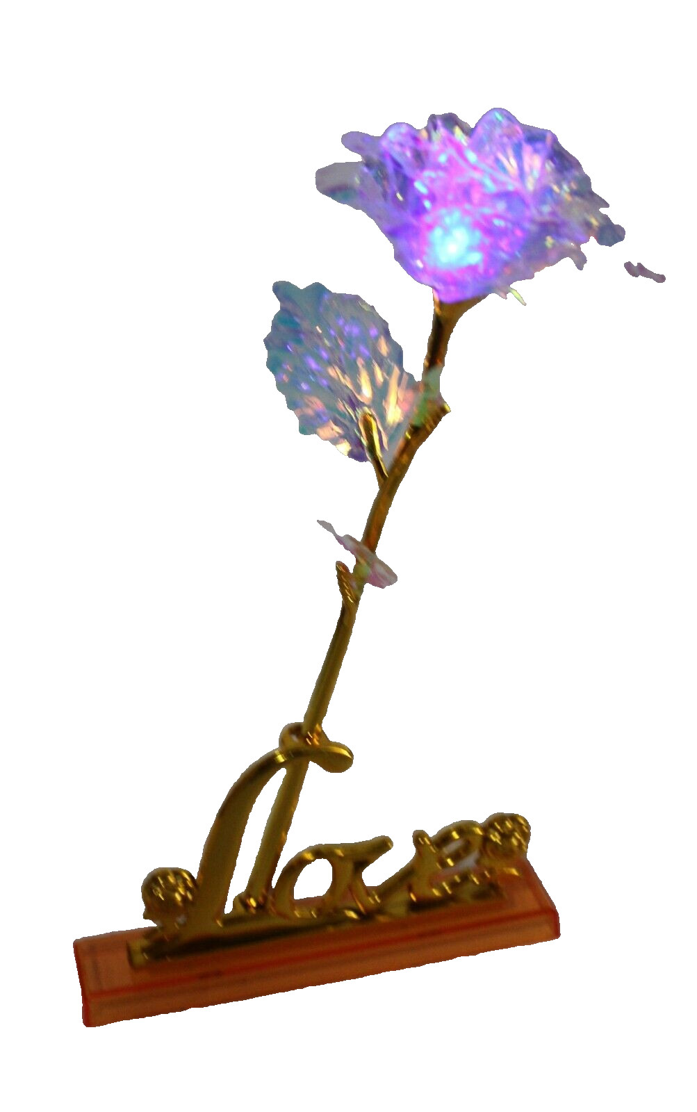 Mothers Day Light Up Rose Flower in Love Stand Great Gift Valentines Anniversary