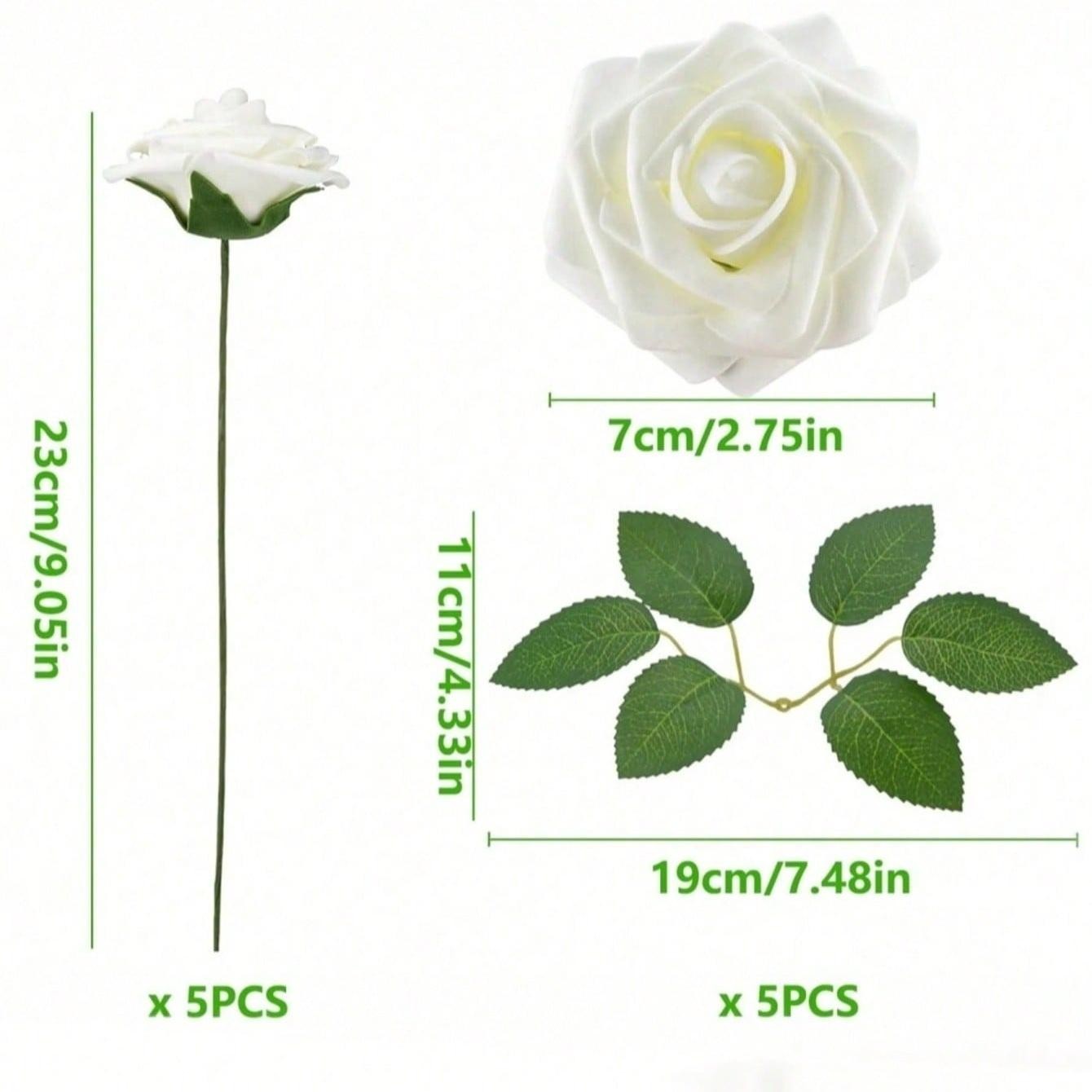 25PCS Artificial Foam Rose Flowers DIY Wedding Party Home Floral Decoration 7cm
