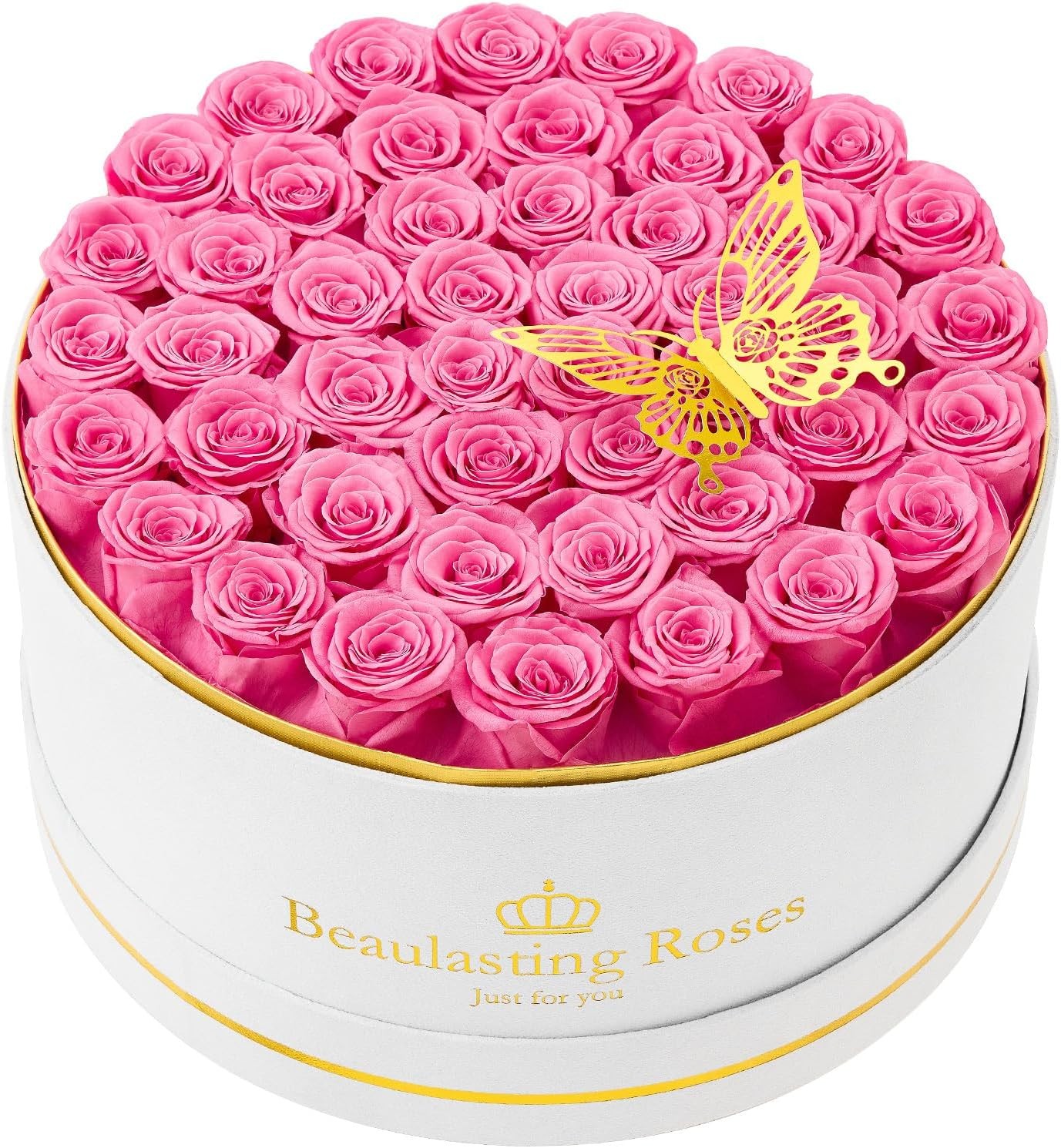 Preserved Roses 47 Piece Forever Flowers in a Box Mother’s Day Pink