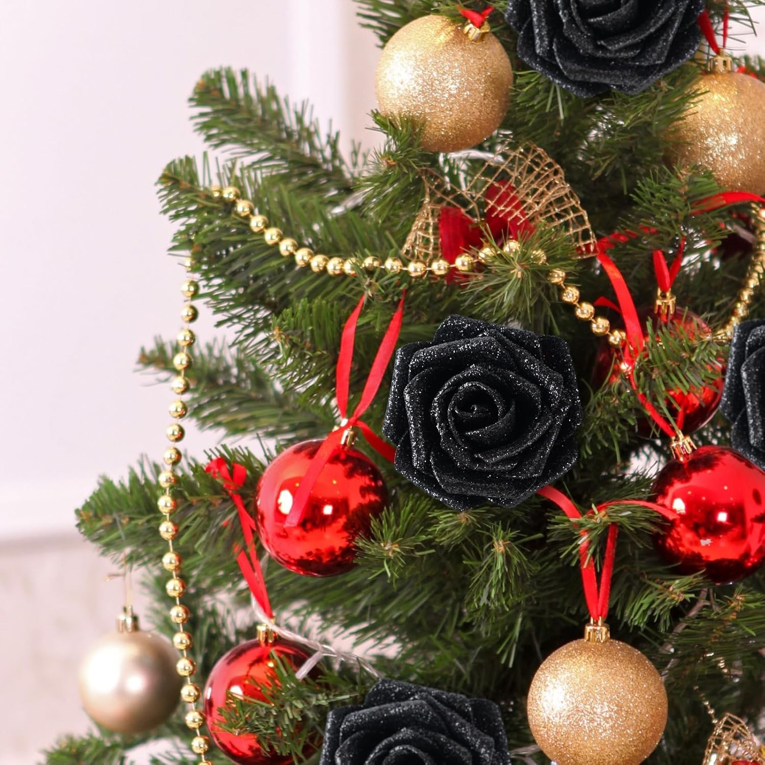 30PCS Black Glitter Foam Roses – Versatile Home and Wedding Floral Decor