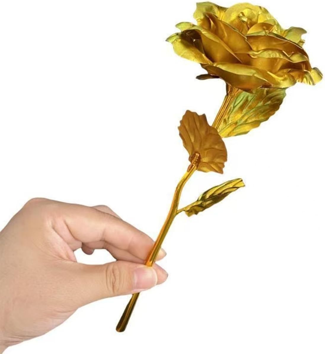 Gold Dipped Rose, Eternal Long Stem Golden Rose Luxurious Romantic Gift for Wo
