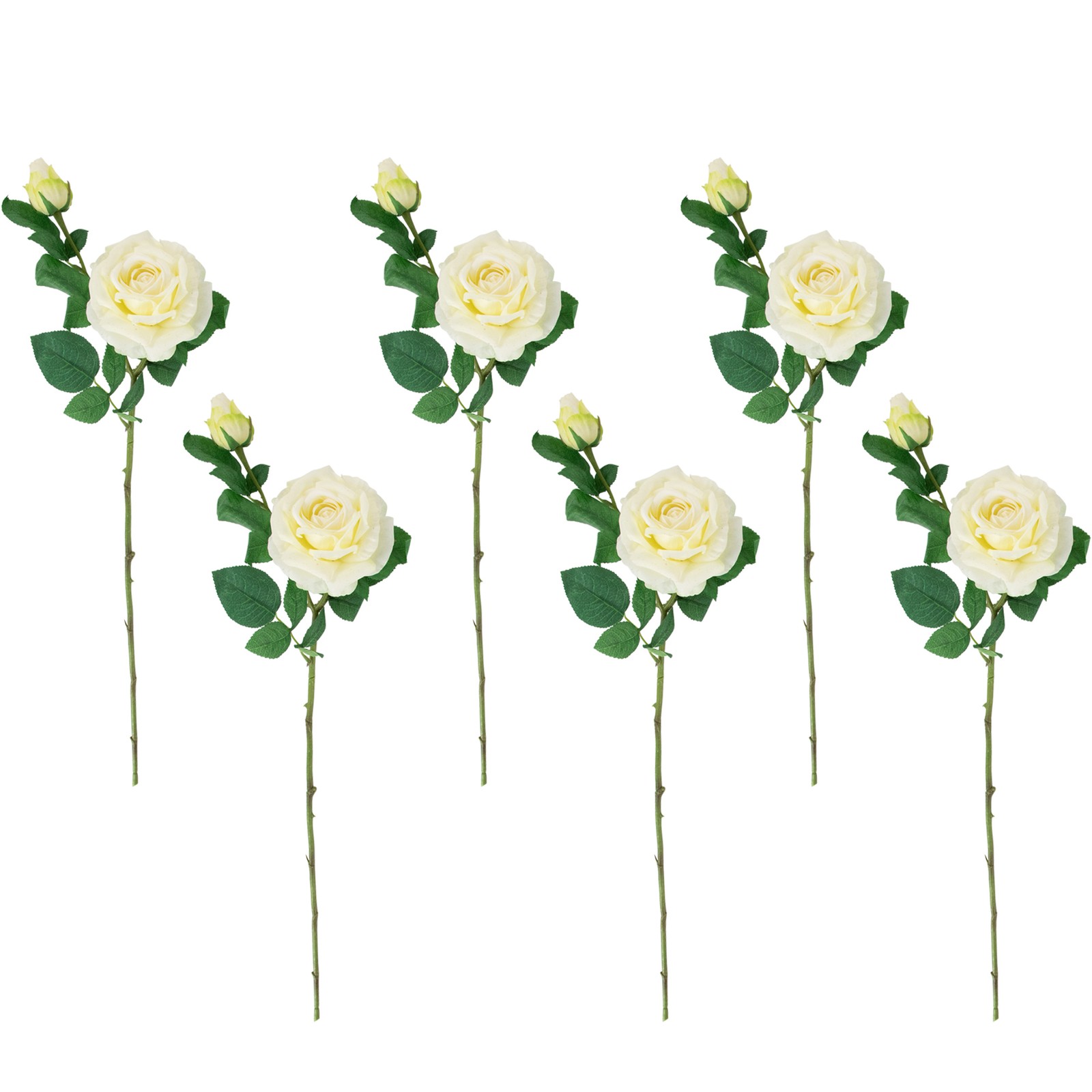 Northlight Real Touch™ White Artificial Rose Stems, Set of 6 – 26″