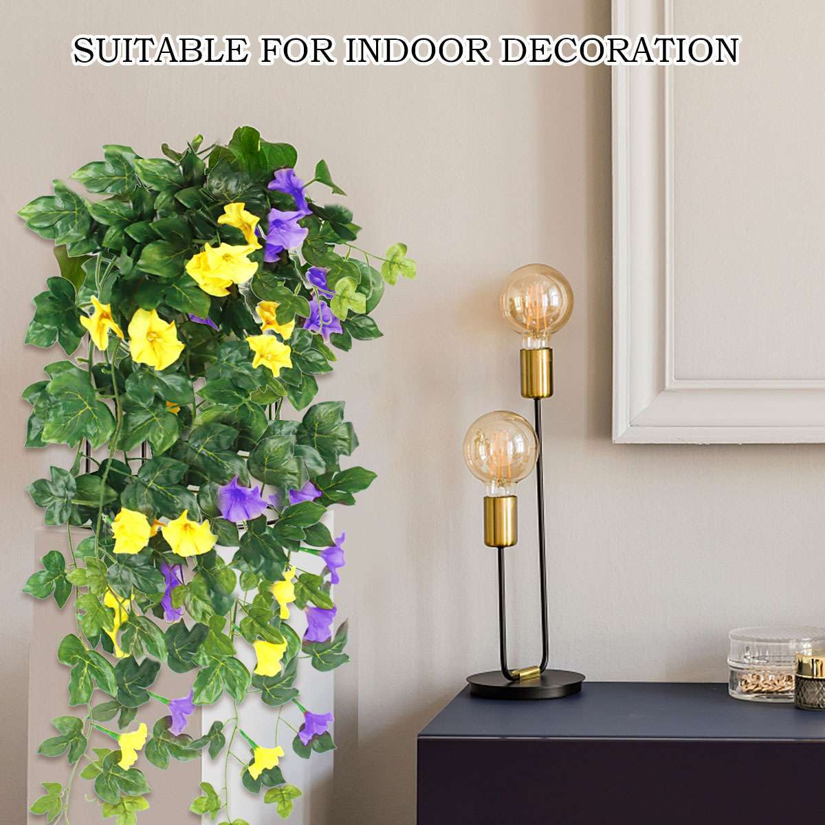 Artificial Fake Hanging Flower Vine Plant Home Garden Decor Indoor Outdoor US