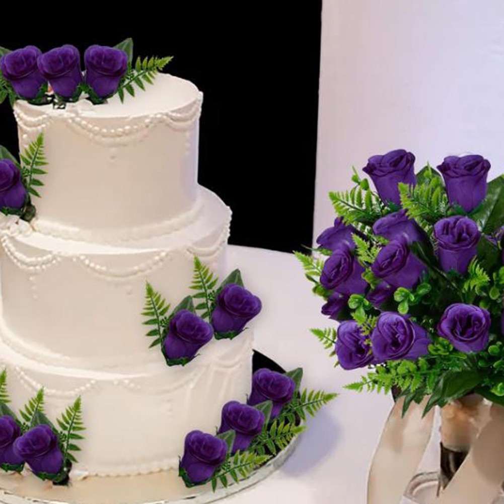 Colorful Silk Rose Flowers Bouquet for DIY Crafts and Event Decorations
