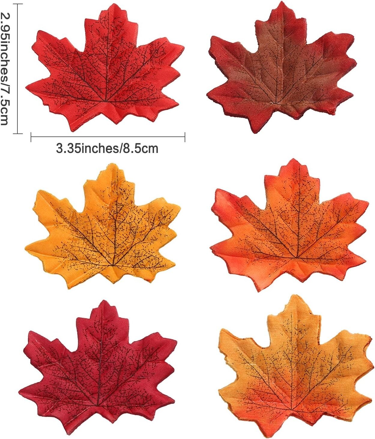 Autumn Maple Leaves – Mixed Colors – Weddings, Events, Scrapbooking – Polyester