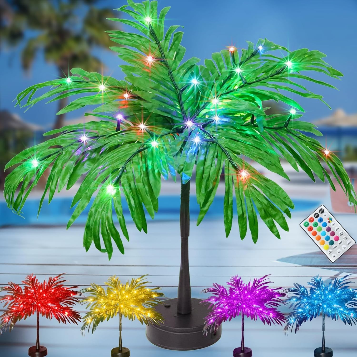 Vibrant 23-Inch Color Changing Palm Tree – Perfect Gift for All Occasions