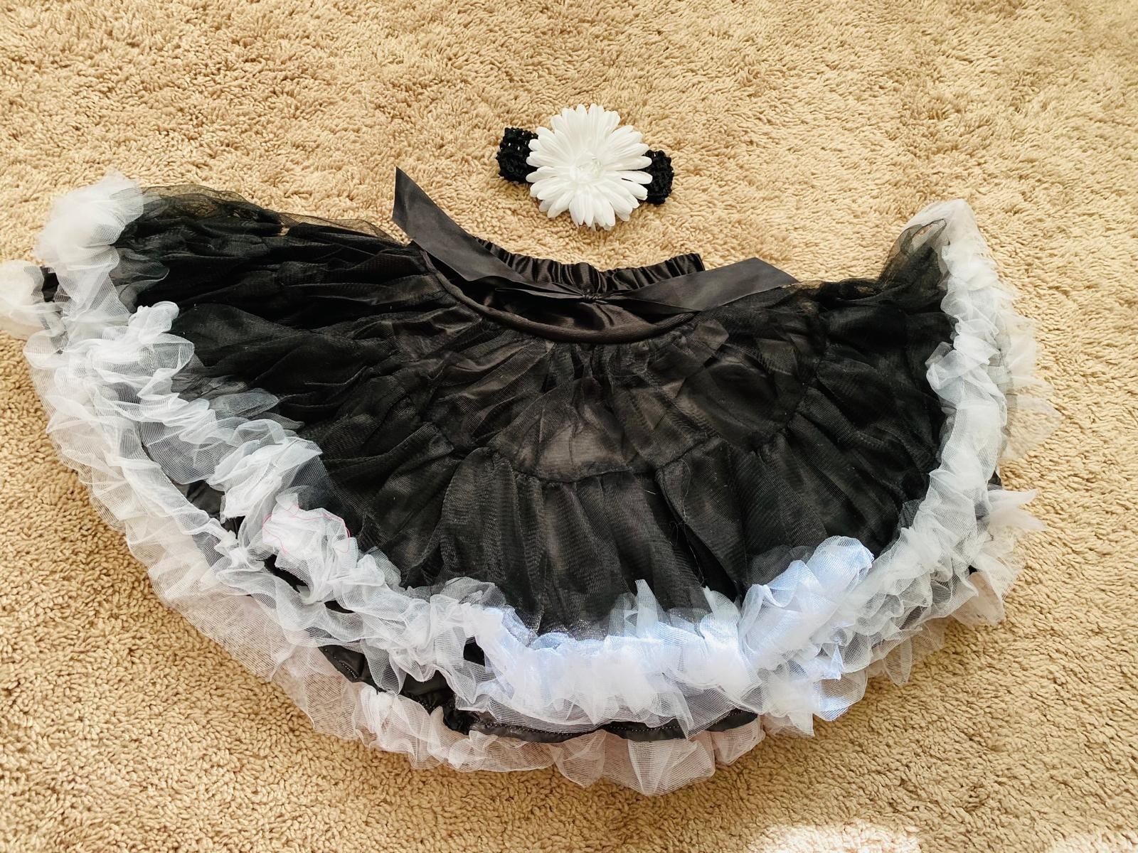 3 Pcs Set Pettiskirt + Clip + Headband Set Ruffled Dance Birthday