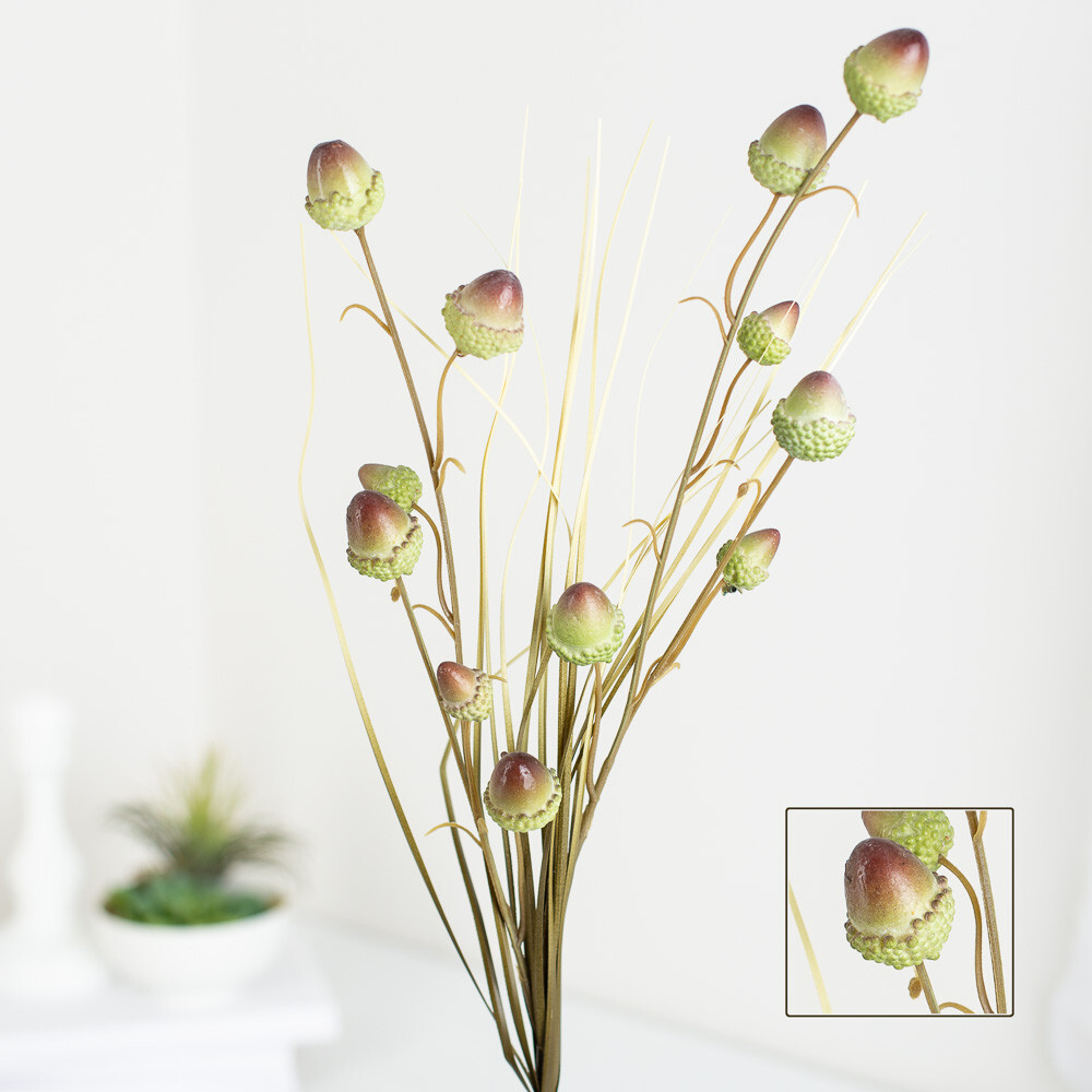 Lot of 4 Assorted Color Artificial Acorn and Grass Embellishing 26″ Sprays