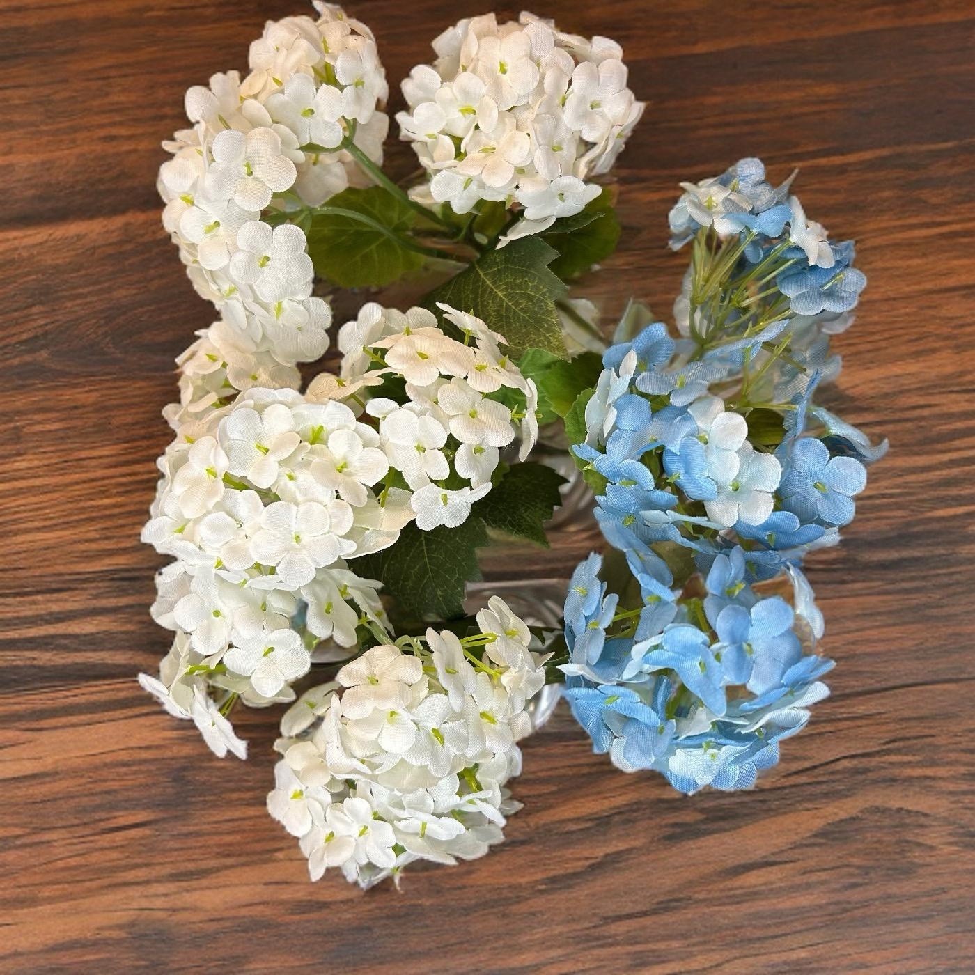 Artificial Hydrangeas Floral Arrangements Glass Bud Vases Botanical Centerpieces