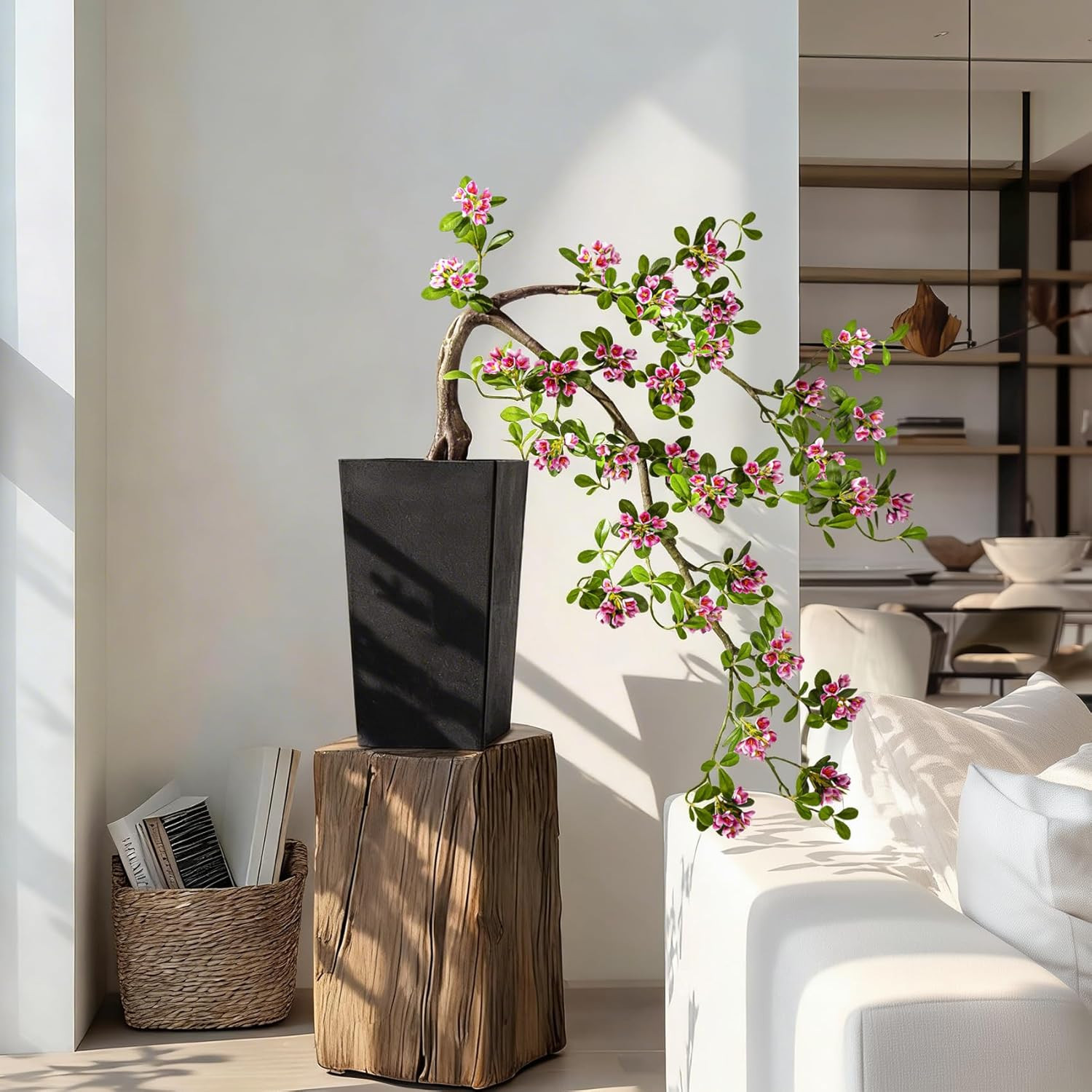 Lifelike 2.6FT Artificial Bonsai Tree with Realistic Flowers for Home Decor