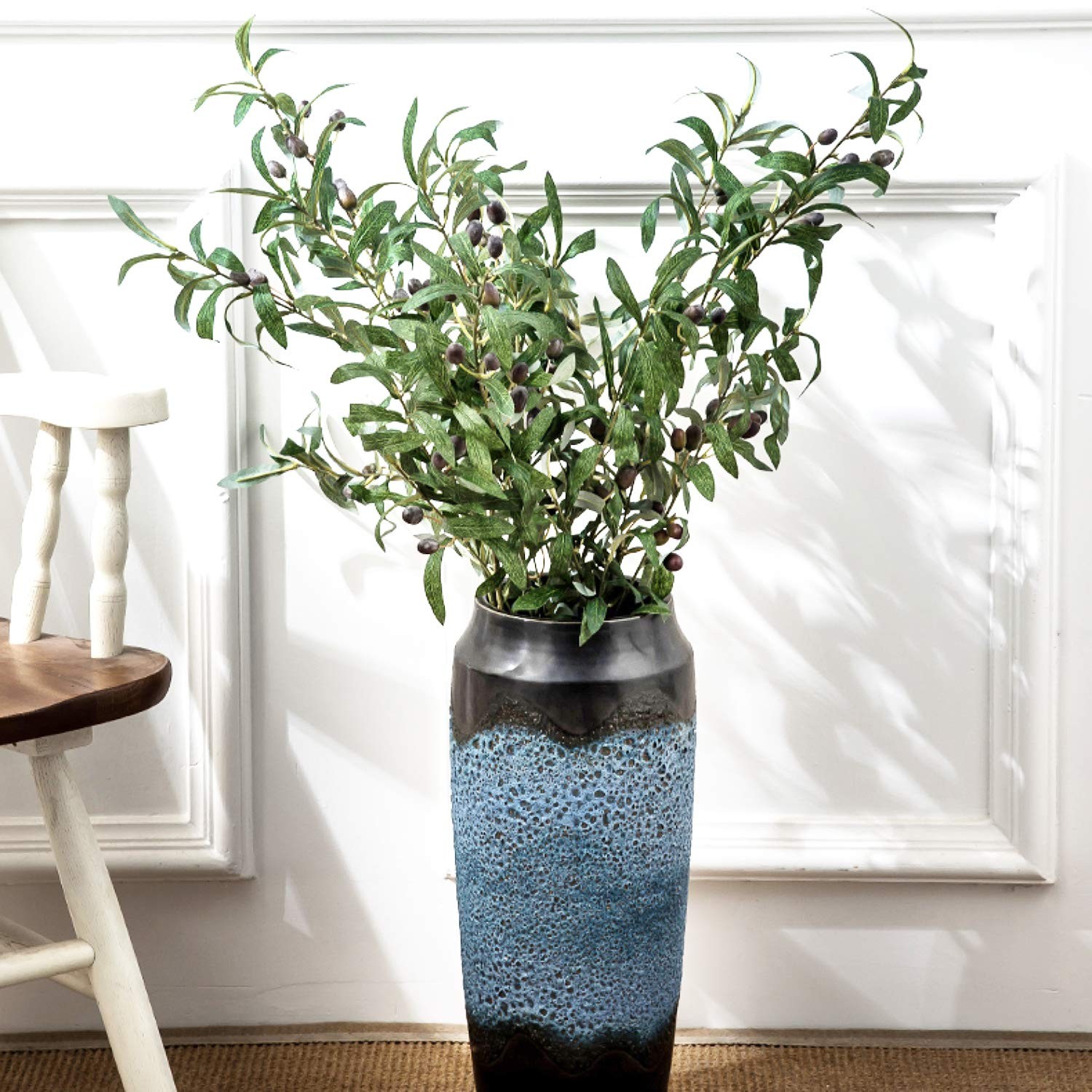 Artificial Olive Branch Stems 30in Farmhouse Decor Vase Filler Greenery 3pc