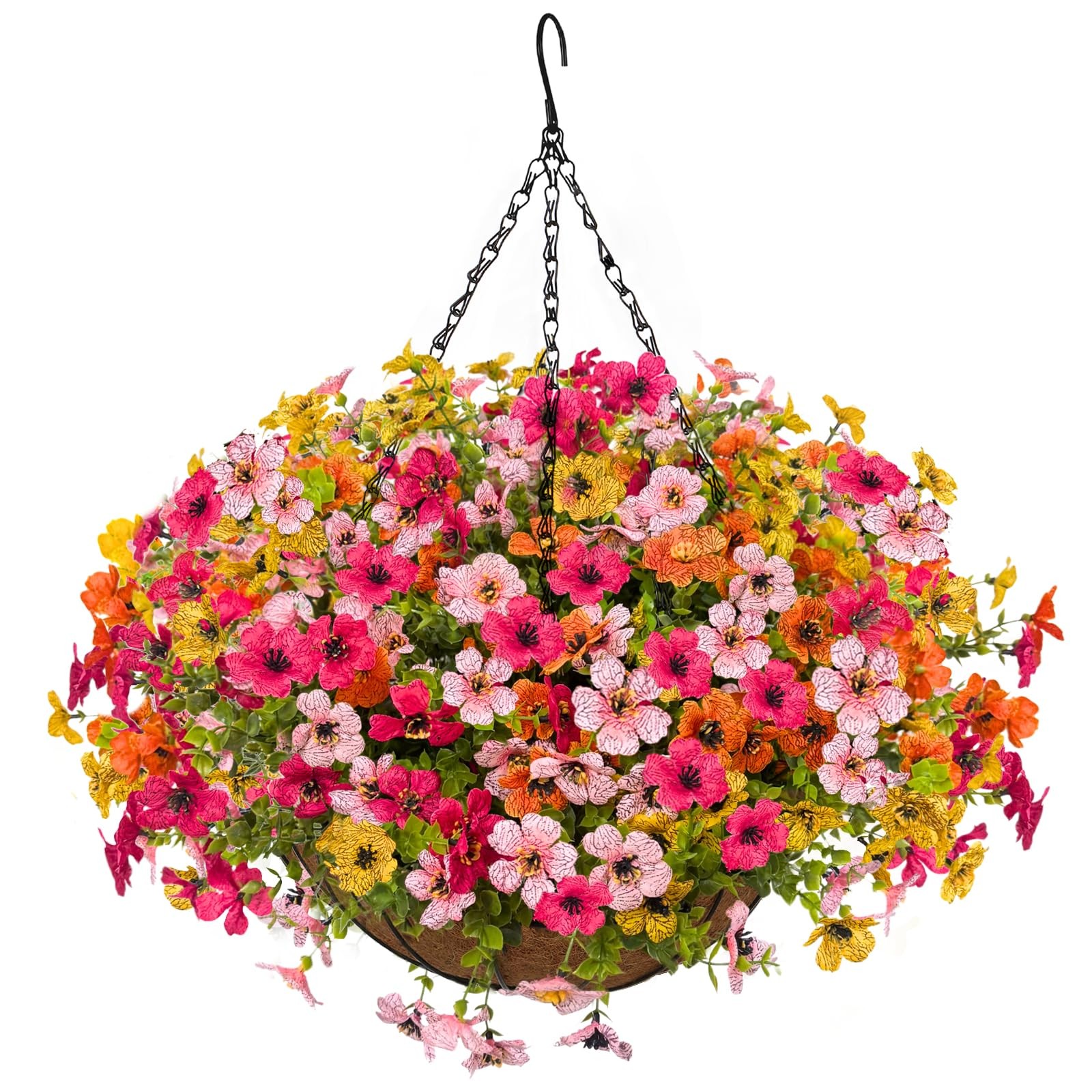 Artificial Flowers with Hanging Baskets Outdoors for Decoration Spring Summer…