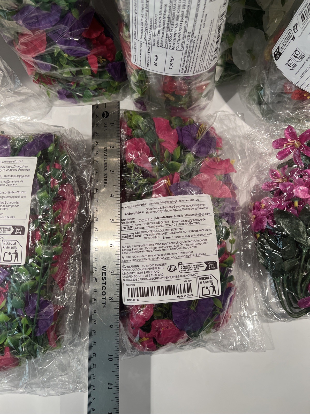15 pc New Assorted Artificial Flowers Indoors Outdoors Spring Decoration Basket