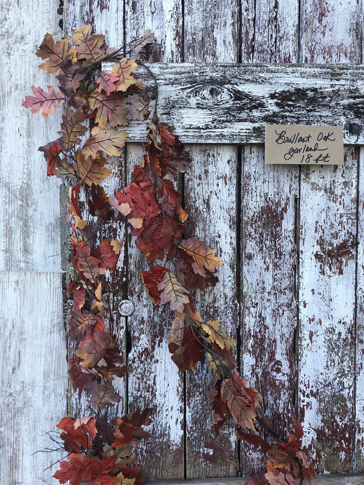 Brilliant Oak Fall Leaf Garland 18 FT Autumn Artificial Fall Leaves Wedding
