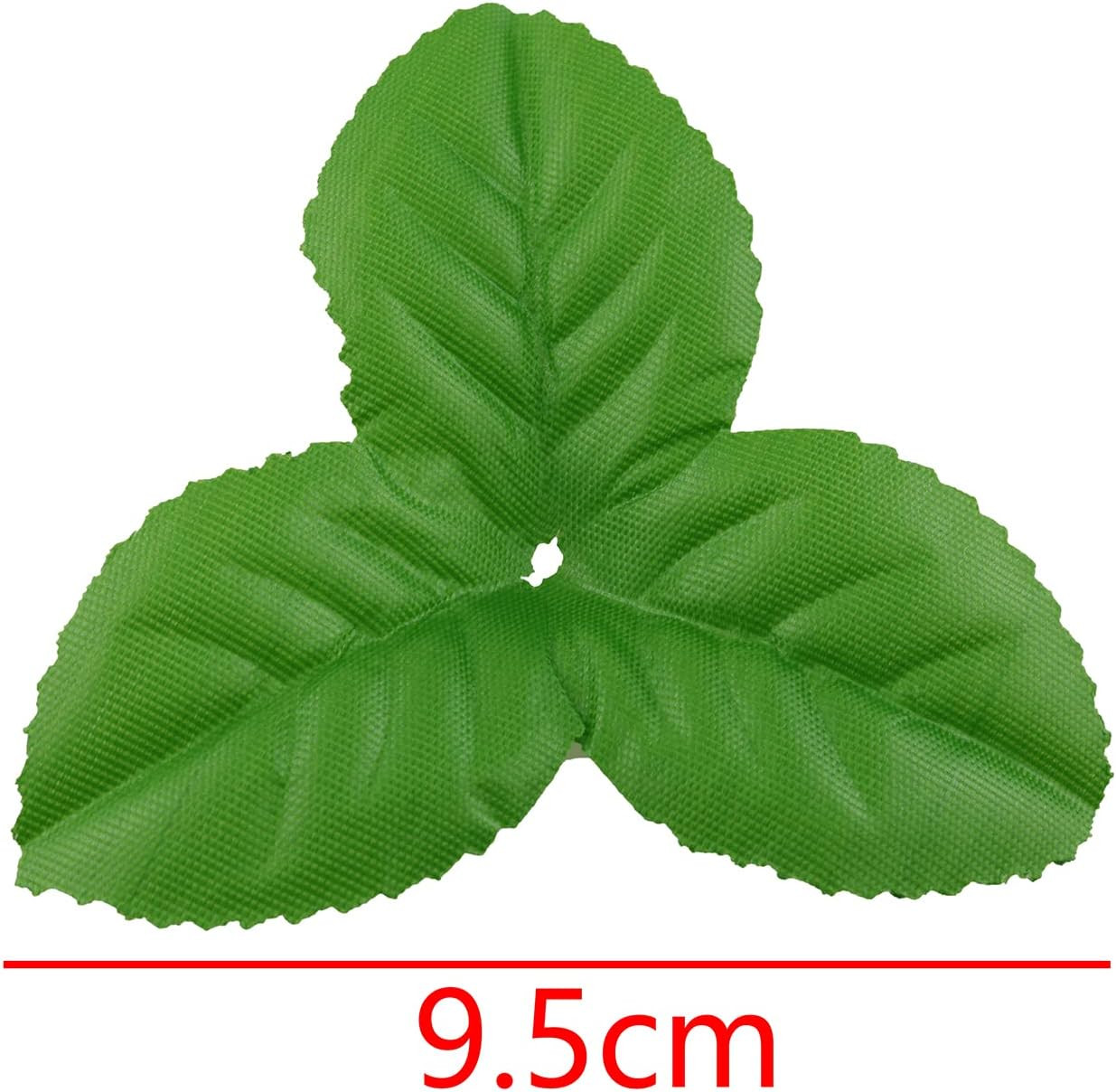 50pcs Artificial Leaves Rose Flower Leaf Green Silk Fake Leaves Christmas Party