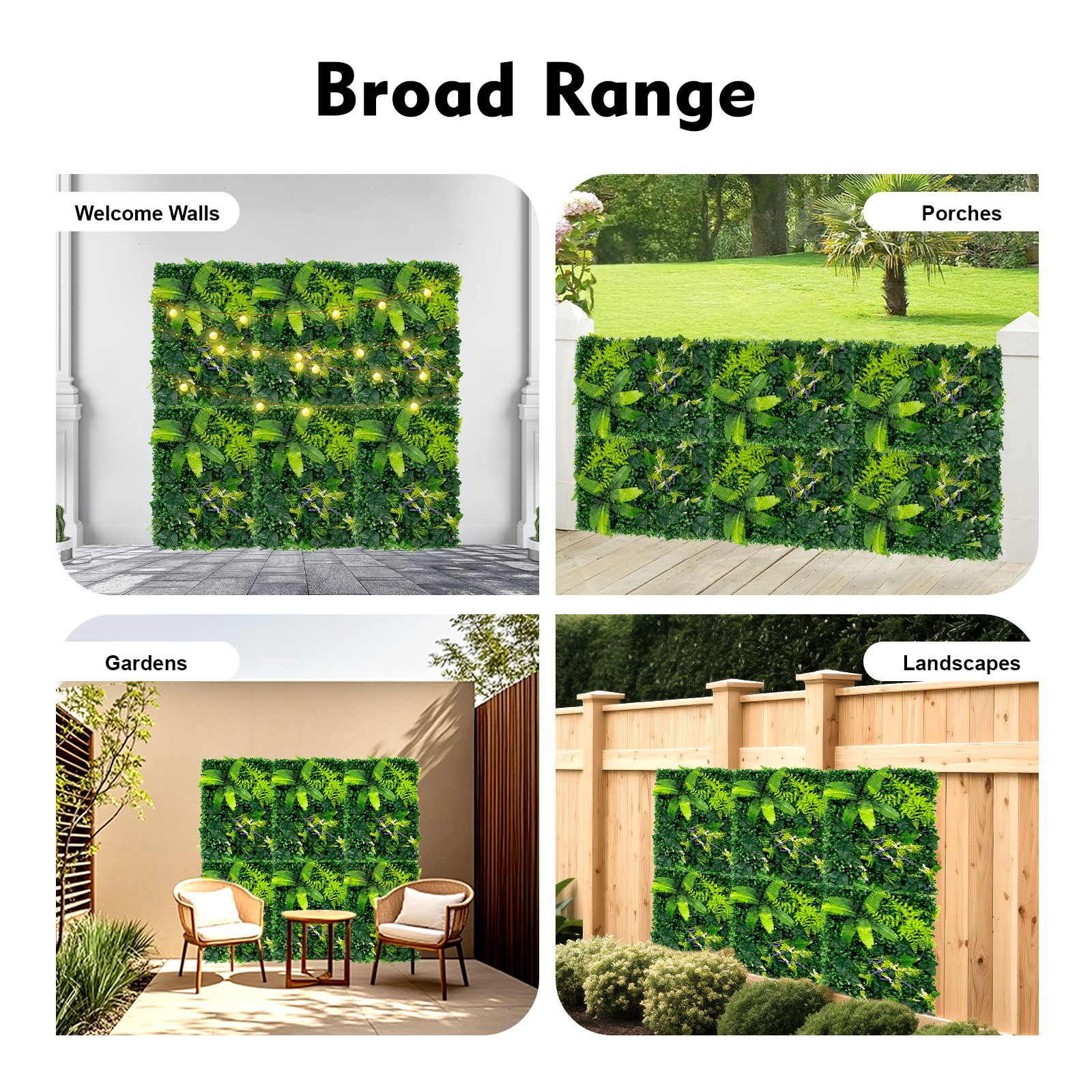 6PCS Artificial Plant Wall Fence Panel Decor Greenery Hedge Grass 60*40cm
