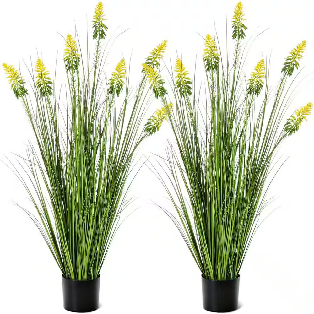 4 Ft. Artificial Cattail Grass in Pot -Home Office Decor Floor Plants and Flower