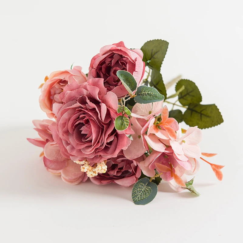 1pc 30CM Silk Peony Rose Bouquet Artificial Flowers for Wedding Home Christmas