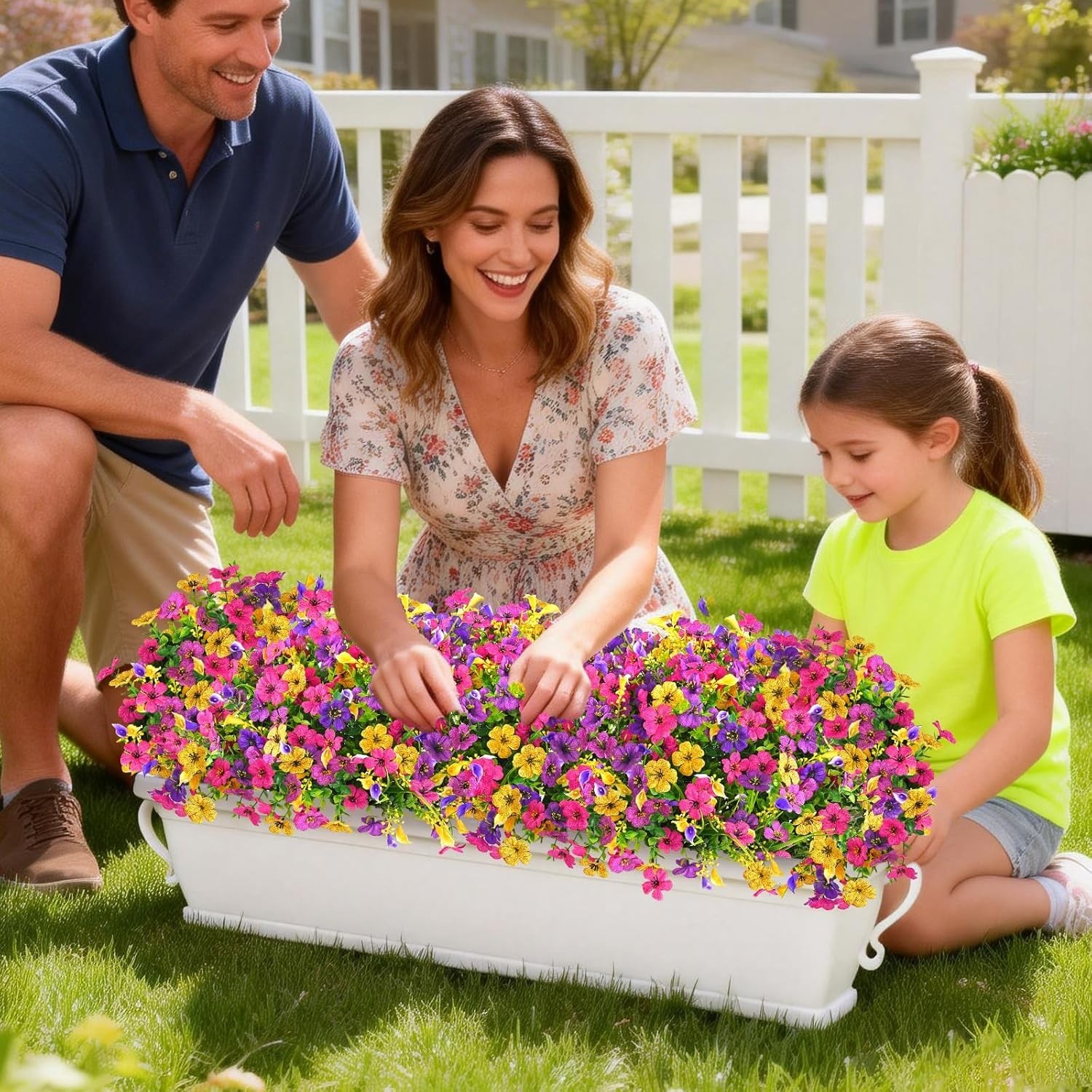 14/22 Bundles Artificial Flowers for Outdoors Decoration, Faux Silk Morning Glor